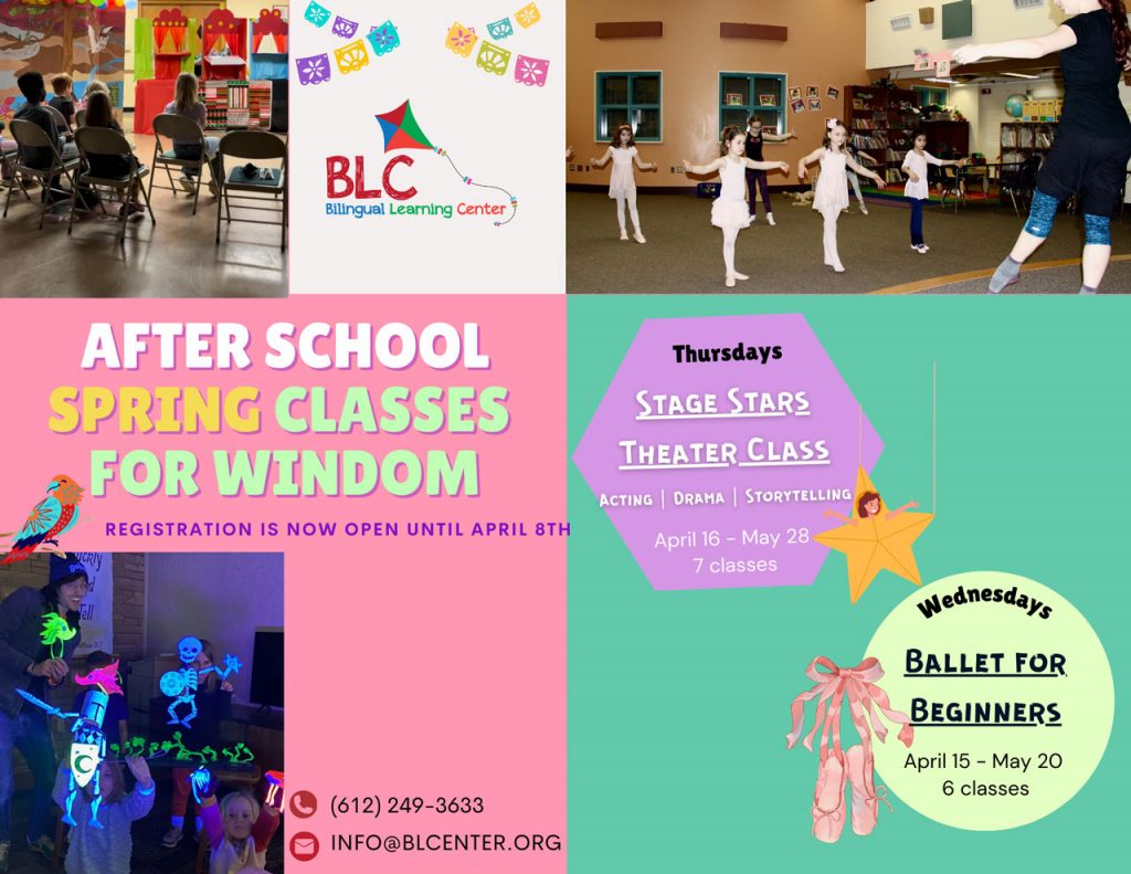 After School Classes for Windom Students: Monday Ballet for Beginners class starting Feburary 3rd, Wednesday Snapology STEAM class starting first week of February, and Thursday Theater for First, Second and third graders, fourth graders and fifth graders.